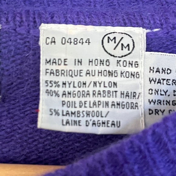 EUC VTG Cleo Angora Blend Purple Cardigan Large - Picture 4 of 7